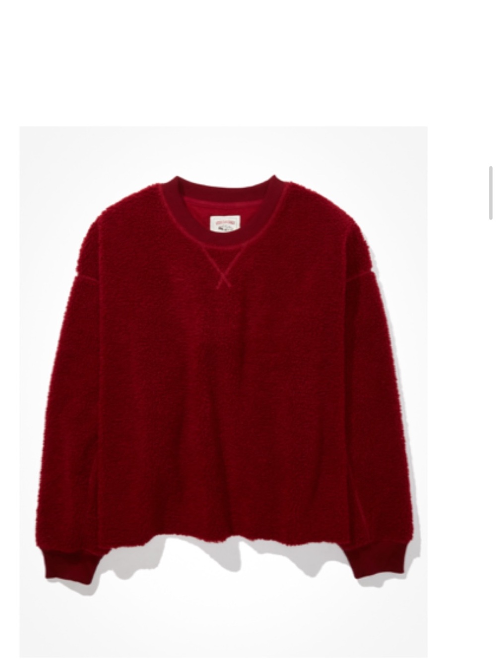 American Eagle Outfitters Plush Crewneck Sweater - Cherry red